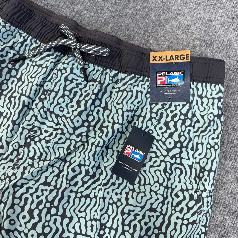 Pelagic Swim Trunks Men 2XL Gray Blue Leiday 17